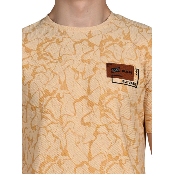 Killer Men Yellow Printed Slim Fit T-Shirt