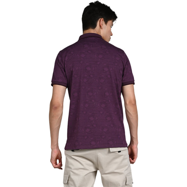 Killer Men Purple Printed Slim Fit T-Shirt