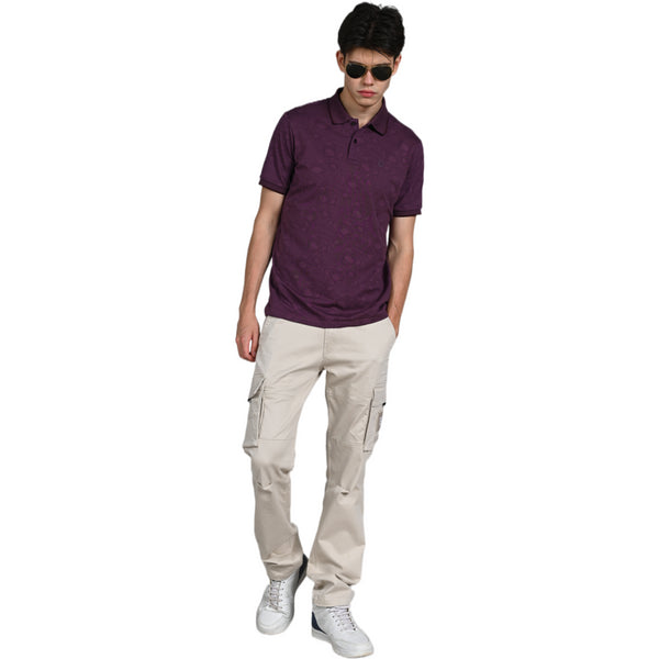 Killer Men Purple Printed Slim Fit T-Shirt
