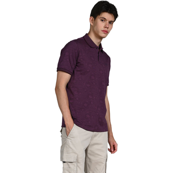 Killer Men Purple Printed Slim Fit T-Shirt