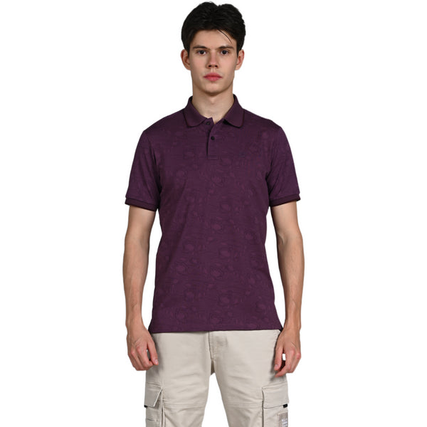 Killer Men Purple Printed Slim Fit T-Shirt
