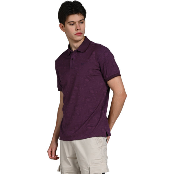 Killer Men Purple Printed Slim Fit T-Shirt