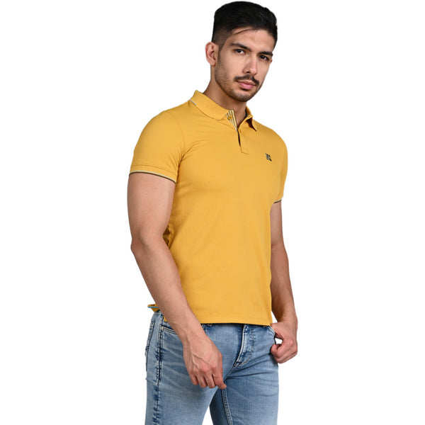 Killer Men Mustard Solid Slim Fit T-Shirt