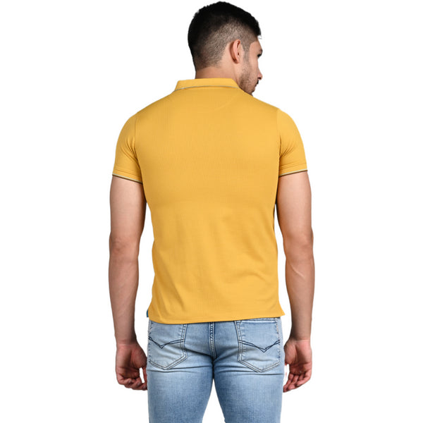 Killer Men Mustard Solid Slim Fit T-Shirt