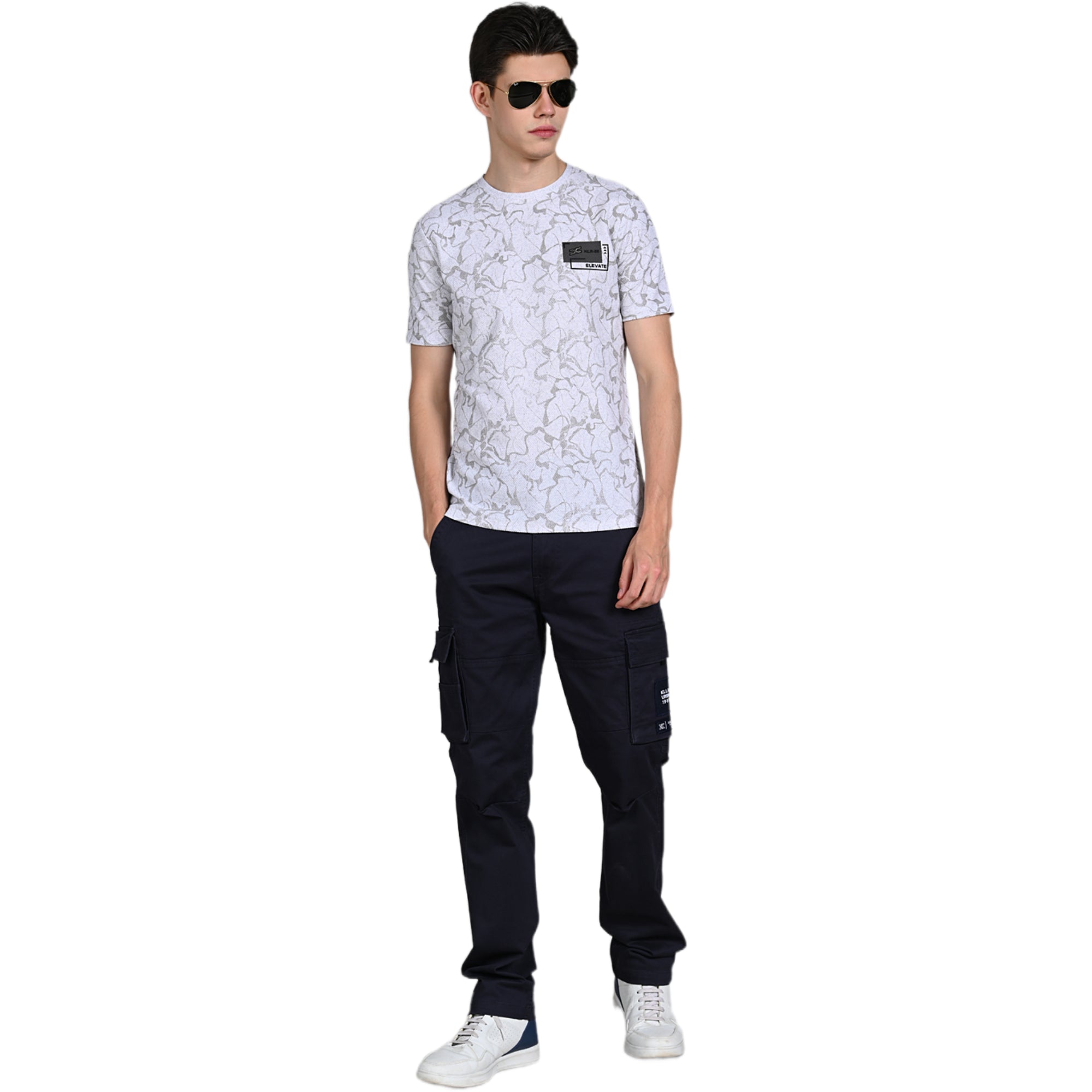 Killer Men White Printed Slim Fit T-Shirt