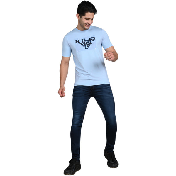 Killer Men Light Blue Printed Slim Fit T-Shirt