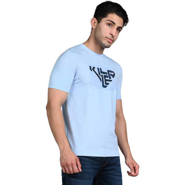 Killer Men Light Blue Printed Slim Fit T-Shirt
