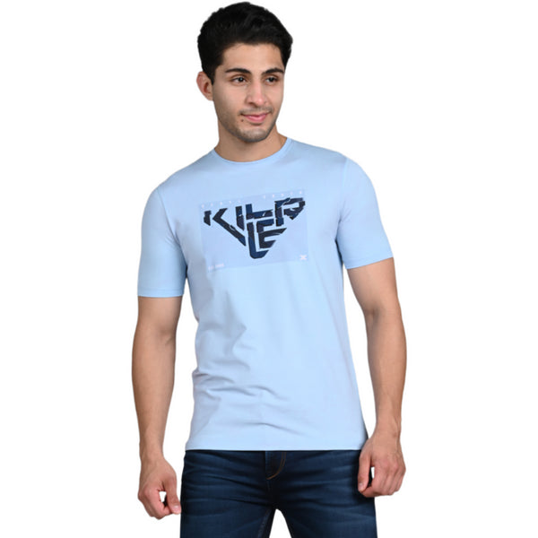 Killer Men Light Blue Printed Slim Fit T-Shirt
