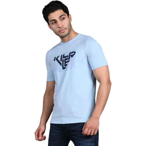 Killer Men Light Blue Printed Slim Fit T-Shirt