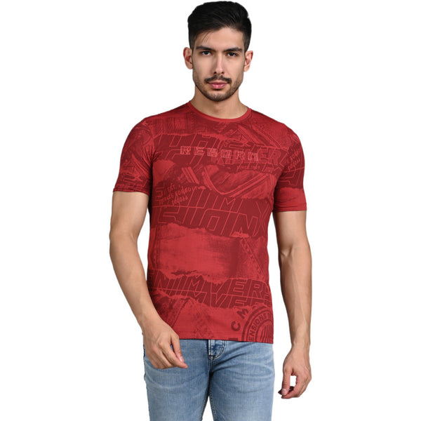 Killer Men Red Printed Slim Fit T-Shirt
