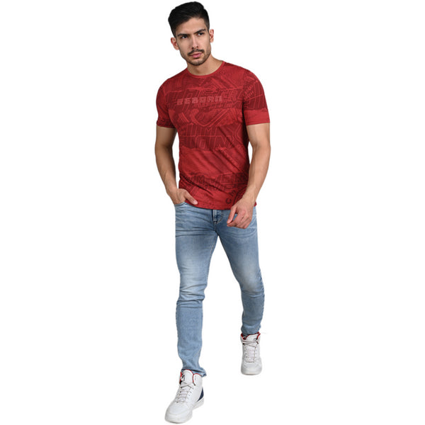 Killer Men Red Printed Slim Fit T-Shirt