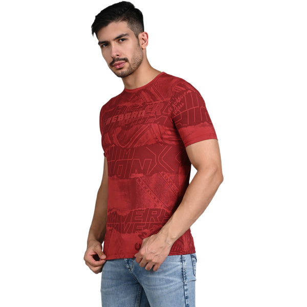 Killer Men Red Printed Slim Fit T-Shirt