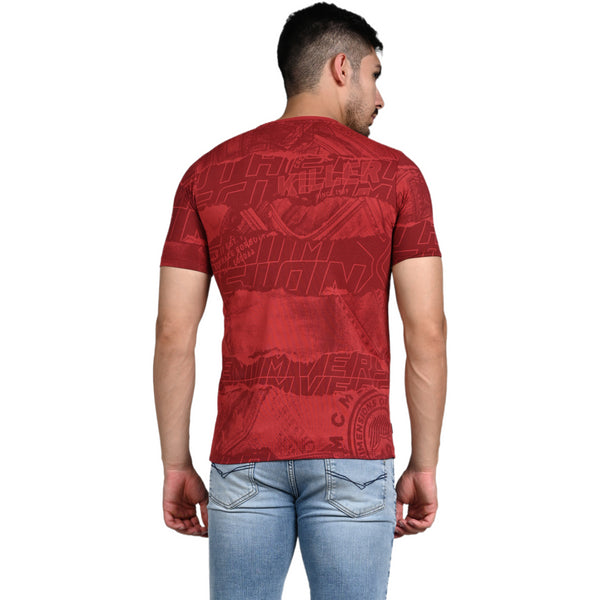 Killer Men Red Printed Slim Fit T-Shirt