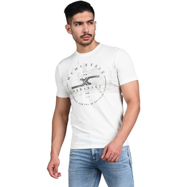 Killer Men White Printed Slim Fit T-Shirt