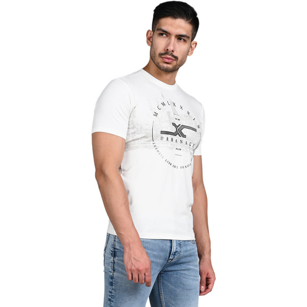 Killer Men White Printed Slim Fit T-Shirt