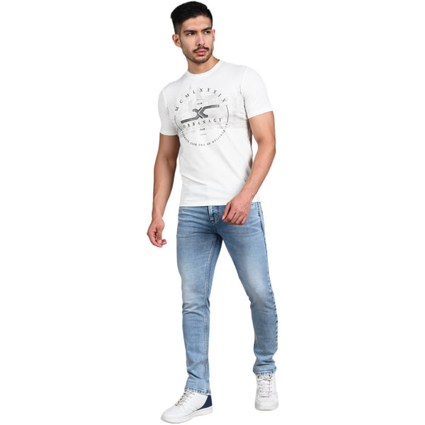 Killer Men White Printed Slim Fit T-Shirt