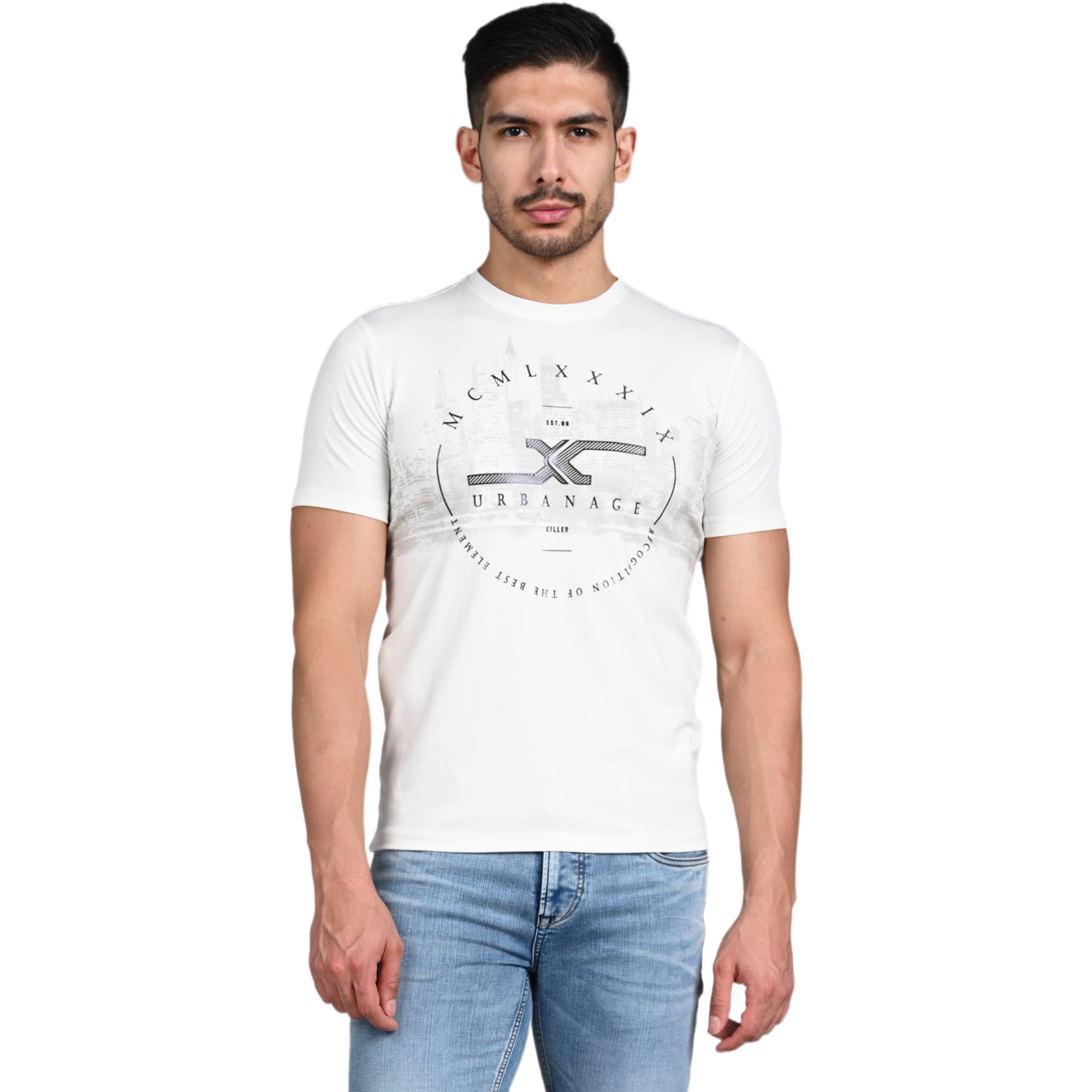 Killer Men White Printed Slim Fit T-Shirt