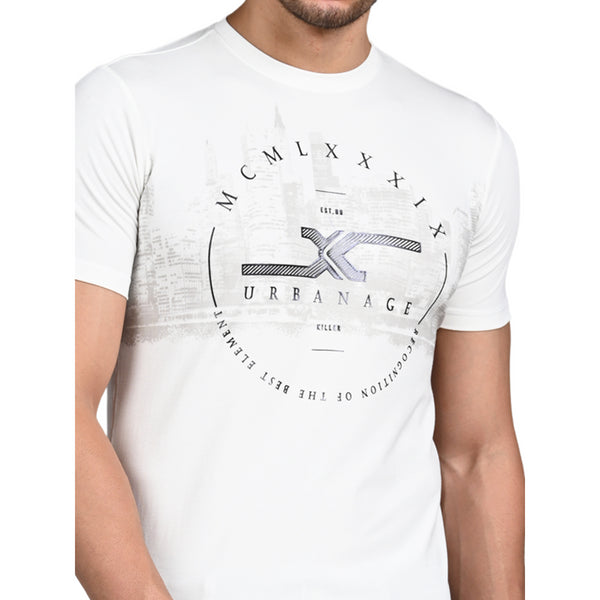 Killer Men White Printed Slim Fit T-Shirt