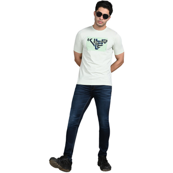 Killer Men Mint Green Printed Slim Fit T-Shirt