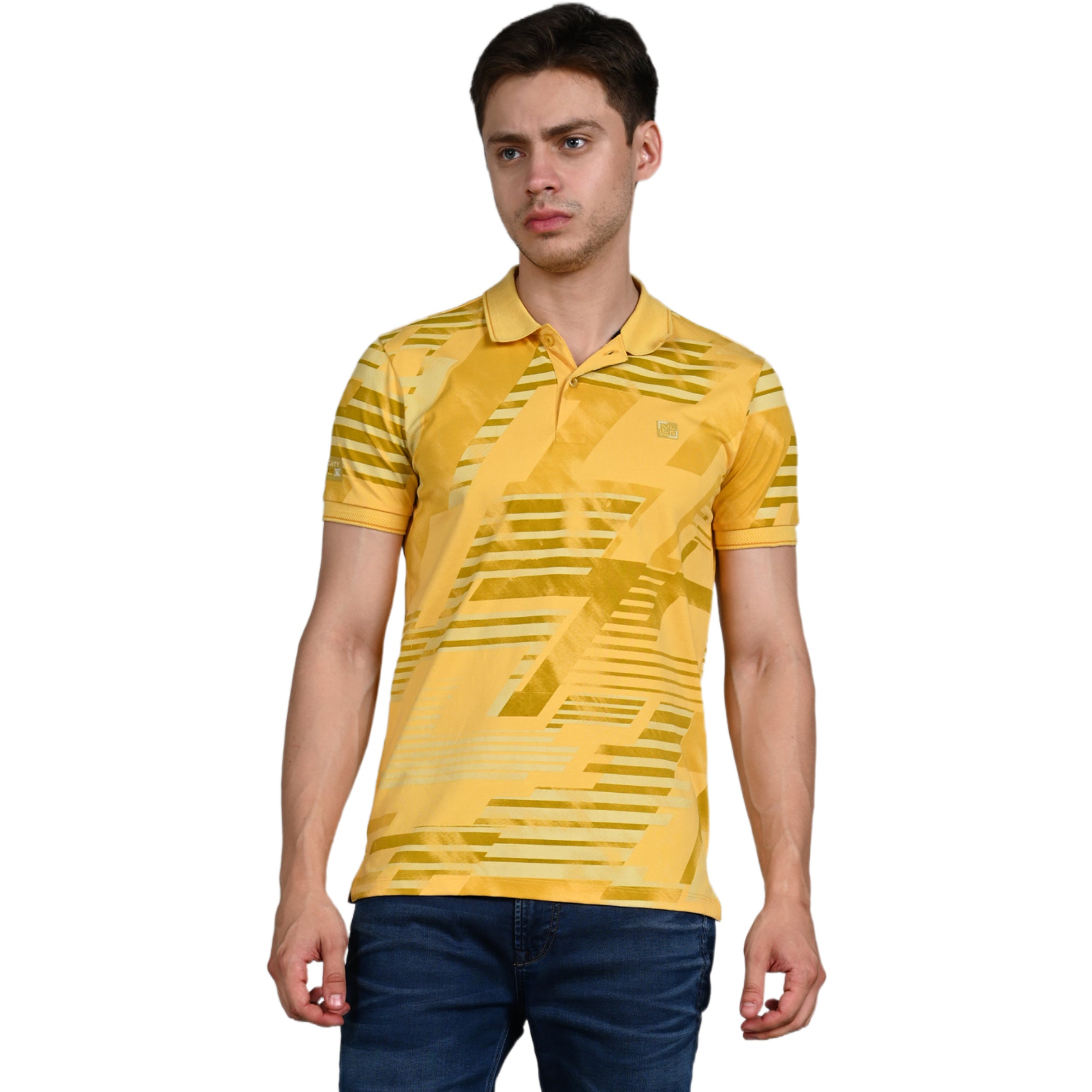 Killer Men Yellow Printed Slim Fit T-Shirt