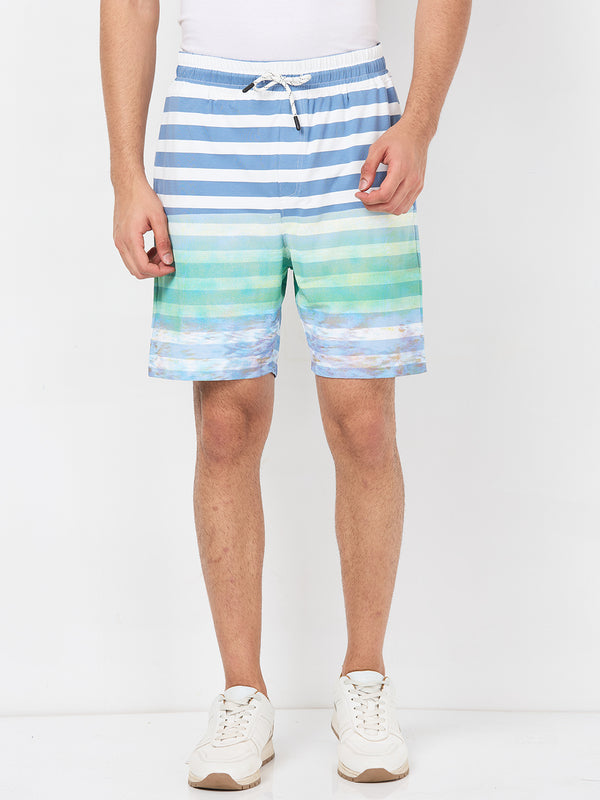 Killer Men Blue Stripe Shorts