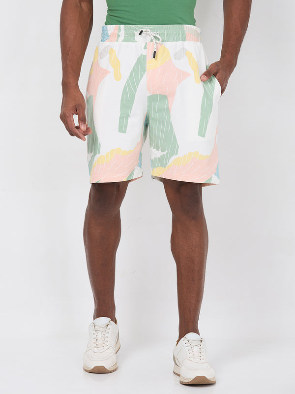 Killer Men Peach Multicolour Shorts