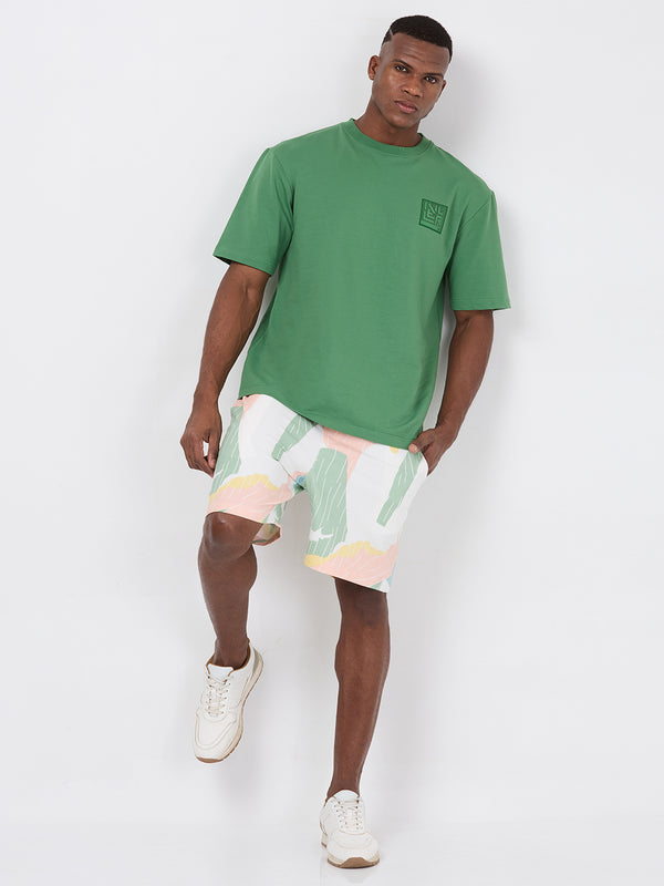 Killer Men Peach Multicolour Shorts