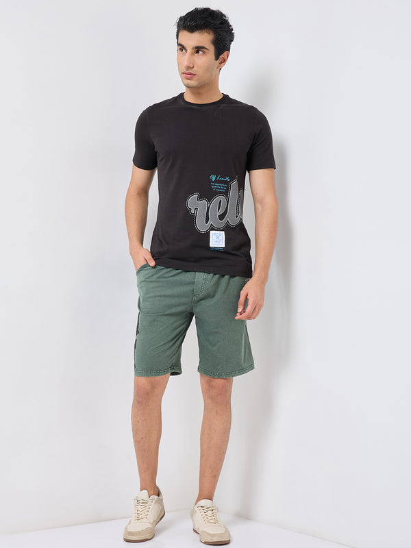 Killer Men Green Solid Shorts