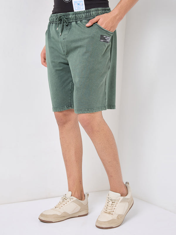 Killer Men Green Solid Shorts