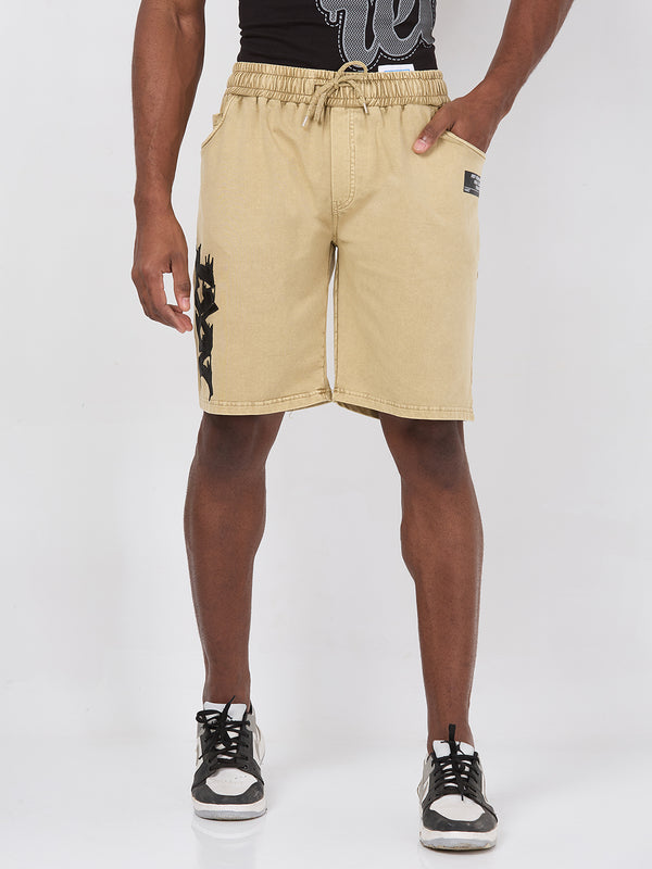 Killer Men Khaki Solid Shorts