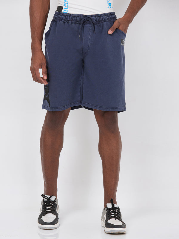 Killer Men Blue Solid Shorts