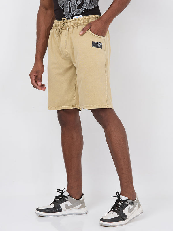 Killer Men Khaki Solid Shorts