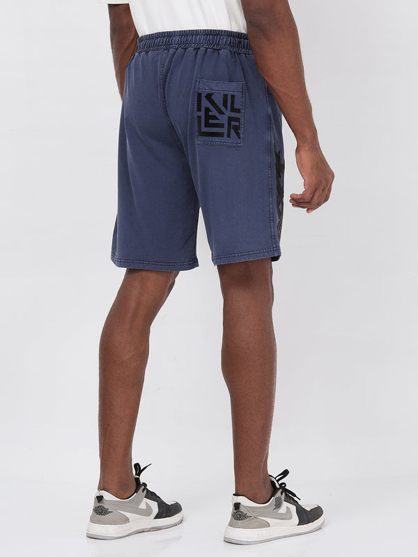 Killer Men Blue Solid Shorts