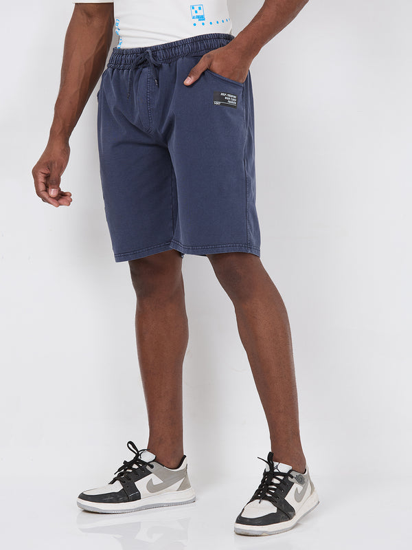 Killer Men Blue Solid Shorts