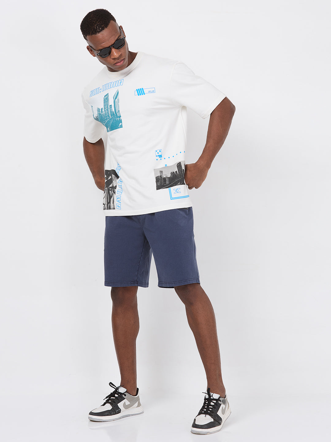 Killer Men Blue Solid Shorts