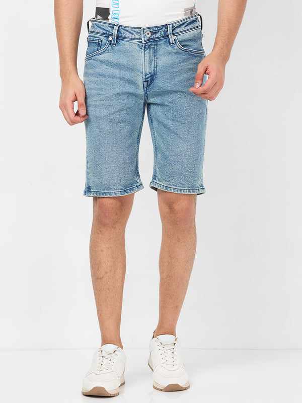 Killer Men Vintage Blue Solid Shorts