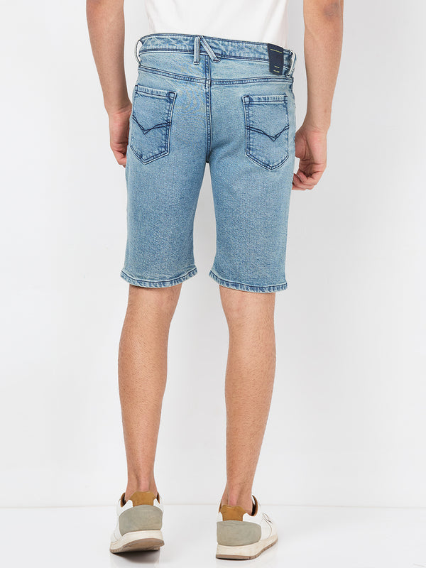Killer Men Vintage Blue Solid Shorts