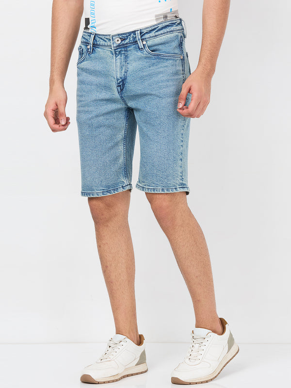 Killer Men Vintage Blue Solid Shorts