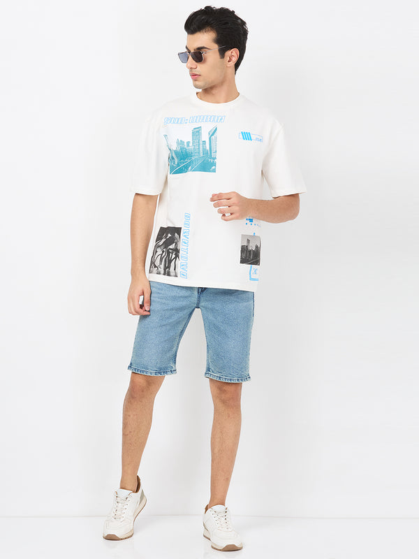 Killer Men Vintage Blue Solid Shorts