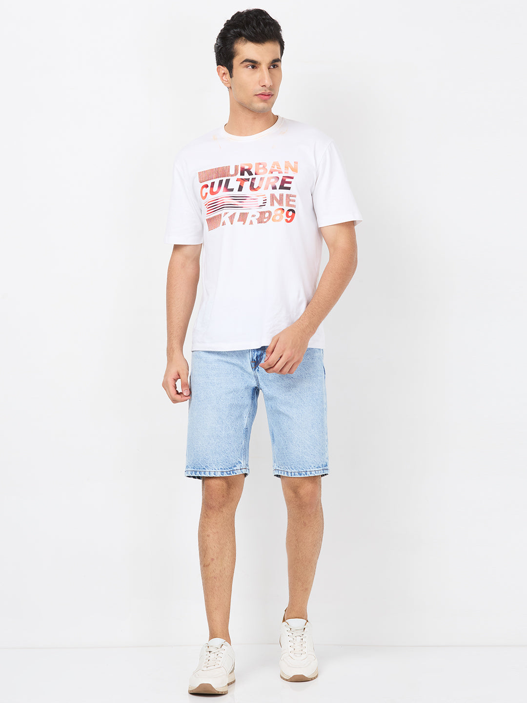 Killer Men Light Blue Solid Shorts