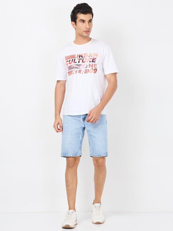 Killer Men Light Blue Solid Shorts