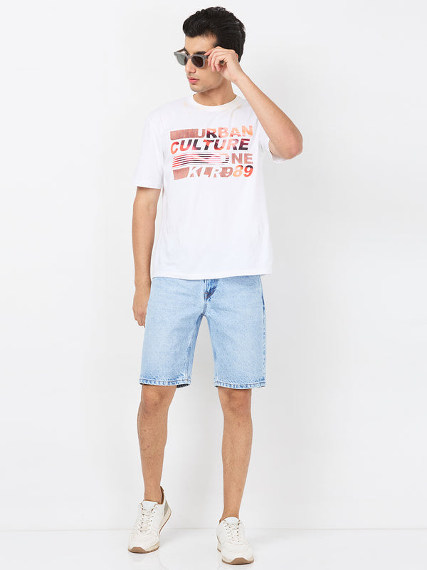 Killer Men Light Blue Solid Shorts