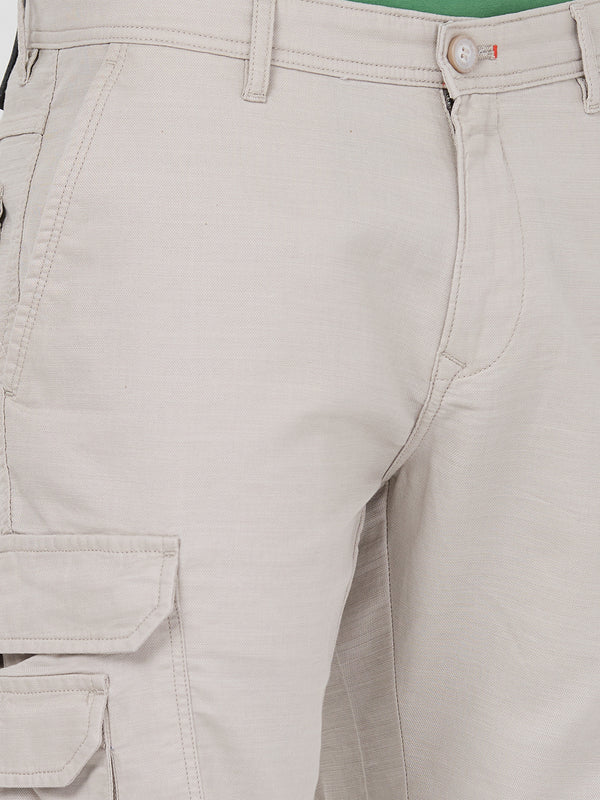 Killer Men Beige Solid Shorts