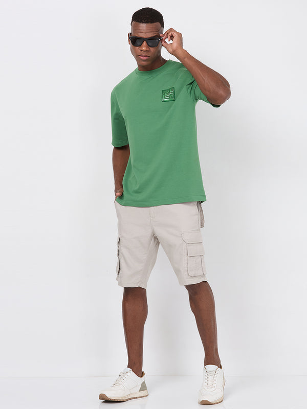 Killer Men Beige Solid Shorts