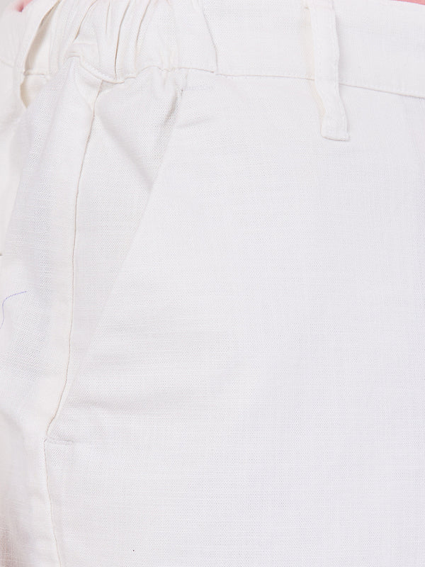 Killer Men White Solid Shorts