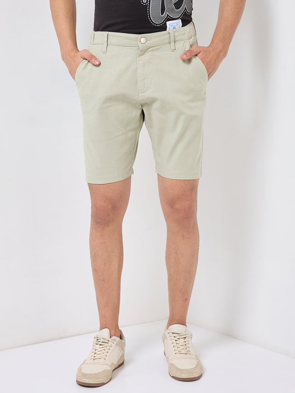 Killer Men Light Green Solid Shorts