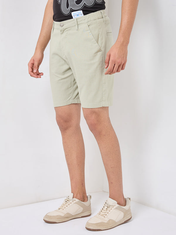 Killer Men Light Green Solid Shorts