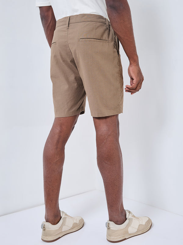Killer Men Brown Solid Shorts