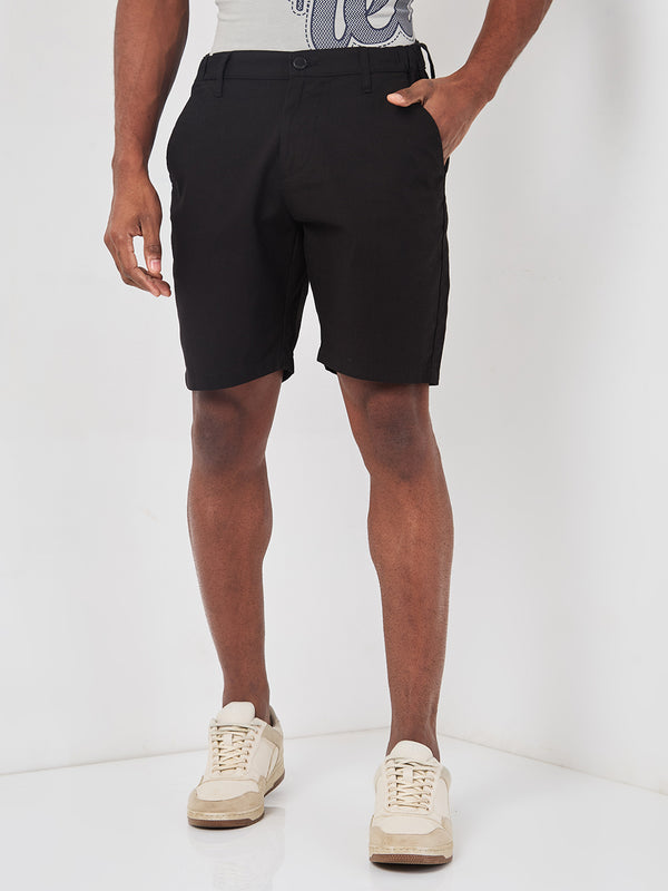 Killer Men Black Solid Shorts