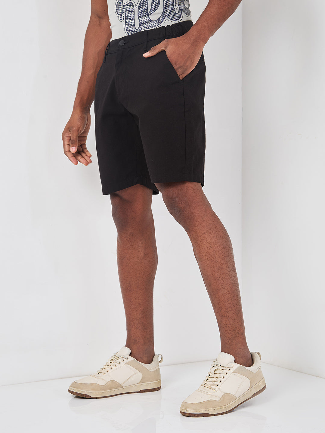 Killer Men Black Solid Shorts